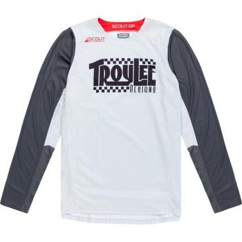 Scout GP Maillot de Moto Troy Lee Gris-Blanc Large