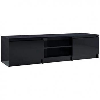 VidaXL Mensola TV nera lucida 140x40x35,5 cm in legno ingegnerizzato