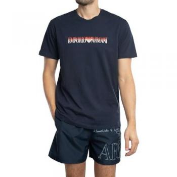 Men's Repeated Logo Crew-Neck T-Shirt, Armani Blue