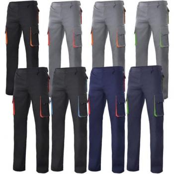 Pantalon Bicolore Velilla avec Poches Multiples – Noir/Bleu 38