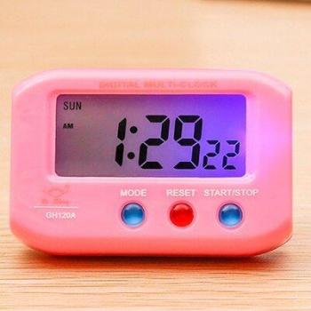 Mini Square Alarm Clock with Stopwatch and Night Light