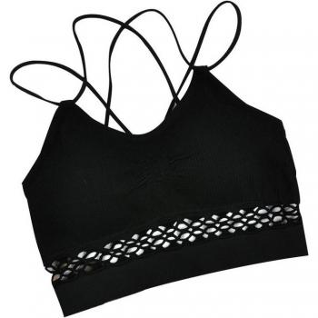 Bra Acolchado de Fitness en Negro, Blanco y Rosa