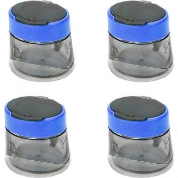 4 Pcs Double Hole Sharpener, Manual, Triangular, Blue