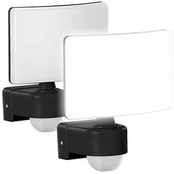 Duo Projecteurs LED avec Détecteur PIR – 2200 lm, 30 W, Blanc Chaud (Lunartec)