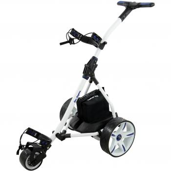 BEN SAYERS 36 HOLE LEAD ACID ELECTRIC GOLF TROLLEY WHITE / BLUE +FREE GIFT PACK