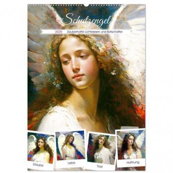 Schutzengel. Zauberhafte Lichtwesen und Botschafter (Wandkalender 2025 DIN A2 hoch) CALVENDO Monatskalender