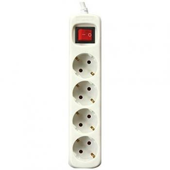 Silver Electronics-Regleta Enchufes 4 Tomas con interruptor Silver Electronics Blanco 3 m