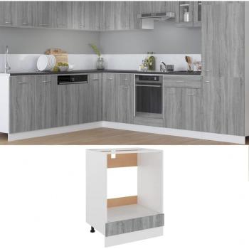 Armoire à four 60x46x81,5 cm gris en bois d'ingénierie