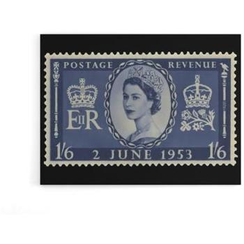 Blue Queen Elizabeth II Portrait Canvas – 12x16