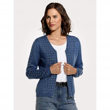 MONA Damen Strickjacke 50 – Klassik Zierplättchen