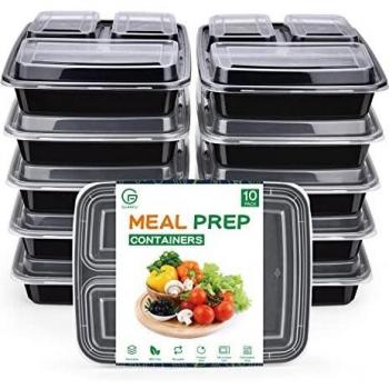 [10 Pack] Plastic Meal Prep Containers with Lids