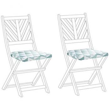 Set di cuscini da giardino azzurro e bianco 37x34 cm resistenti UV