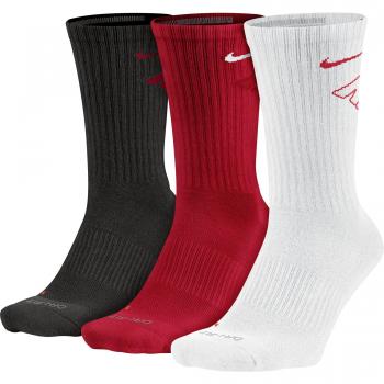 Nike Dri‑Fit Fly Crew Triple Pack Socks – Mixed Colours, Size M