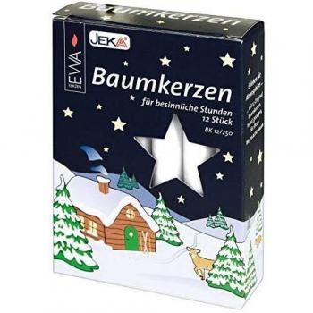 Ebersbacher Weißer Baumkerzengruß – 12‑teilige Packung, 15 mm Ø, 125 mm