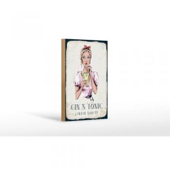 Holzschild Gin & Tonic Freude 12x18 cm