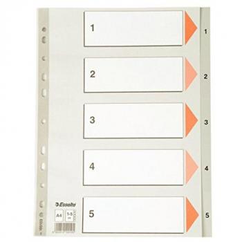 Esselte 100103 A4 Polypropylène Gris 1-5 Parties Indices