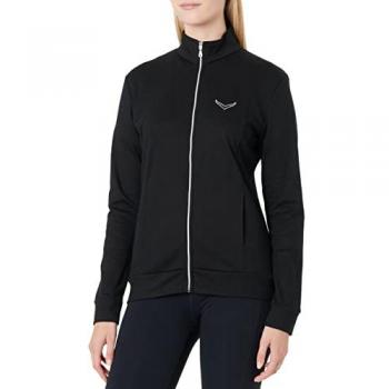 Damen‑Sweatjacke Trigema mit Kristalldetails – XL, Schwarz