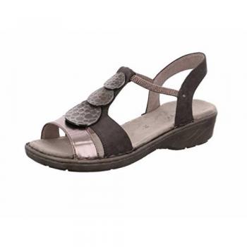 Jenny Damen Korsika 2257287 T-Spangen Sandalen, Grau (Titan, Mineral 75), 38 EU