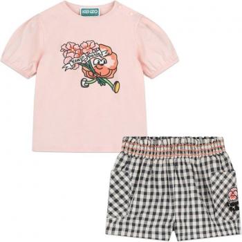 Combinaison Kenzo KIDS 6 mois : T‑shirt & Short Gris – Fille