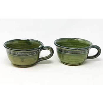 Torres Ferreras “Mediterraneo” 12 cm × 6.5 cm Dark Green Breakfast Cups – Duo Set