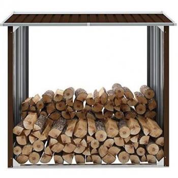 VidaXL Brennholzlager aus verzinktem Stahl 172x91x154 cm Braun