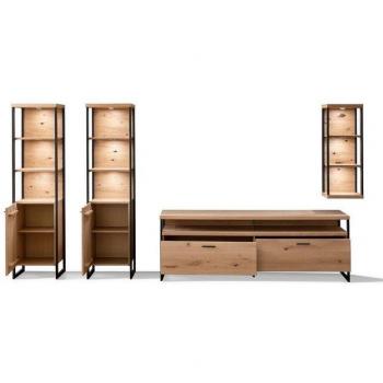 Woodford Sero Wohnwand 344 cm Breite Holzfarben