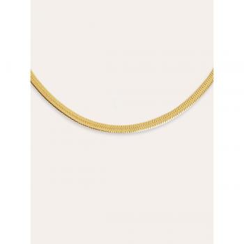 Collar Lisse S de acero inoxidable bañado en oro