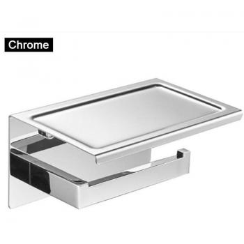 DOOKOLE Chrome Toilet Paper Holder with Phone Shelf