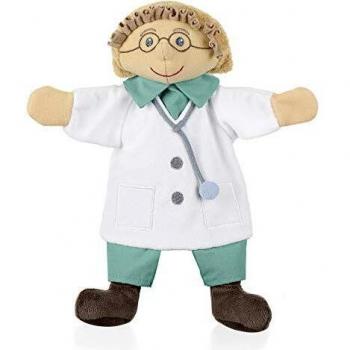 Handpuppe ARZT (28cm) in weiß