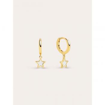 Pendientes aro Star White Enamel