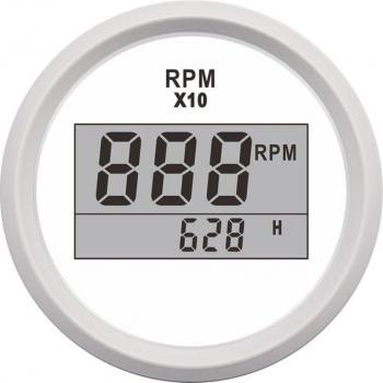 Silver Rim RPM Gauge with Hour Meter for Auto and Boat