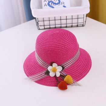 Kids' Flower Straw Sun Hat
