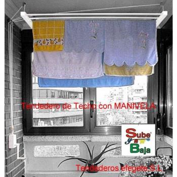Tendedero techo manivela 160cm ac bl sube-baja Efegete