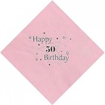 Pink Party Napkins for 50th Birthday
