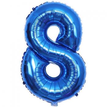 Deep Blue 32inch Foil Number Balloon for Kids' Birthday Party