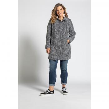 Plus Size Black Salt and Pepper Tweed Coat, Women, Size 36/38, Fully Lined, Polyester/Wool