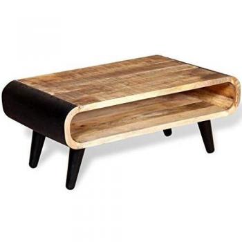 VidaXL Coffee Table, Natural Finish, Made of Rough Mango Wood, 90x55x39 cm