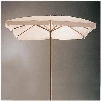 Parasol en Bois avec Toile Blanche 3x3 m