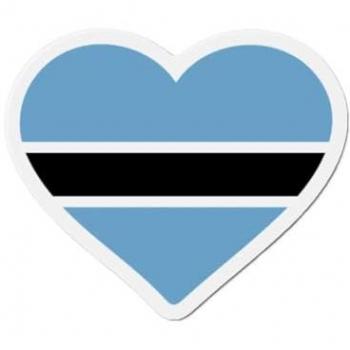 Synthetic Resin Botswana Flag Magnet Set – 50x 7 cm Hearts – Multi‑Color