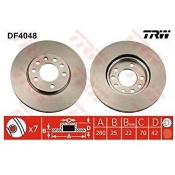 Disque de frein TRW DF4048 avant, ventilé, hautement carbonisé, 1 pièce