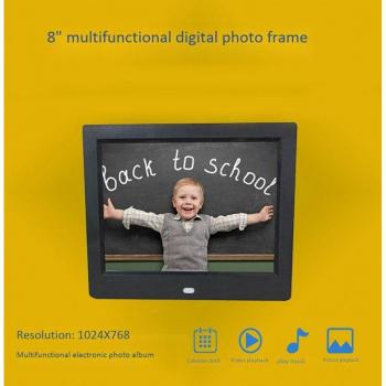 Cadre Photo Numérique 8 LED HD 1024x768 avec Lecteur Multimédia