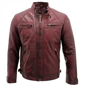 Infinity Lederjacke Silsden für Herren Burgund XS