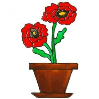 Spring Flower Pot Glass Door Decals