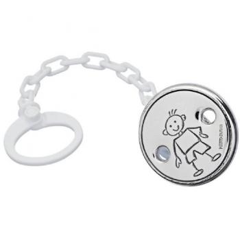 Attache Sucette Pedro Duran Petit Garçon Bleu Bébé Mixte Nouvel An Argent