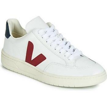 Zapatilla Veja V‑12 de Cuero en Blanco Pálido y Chipre