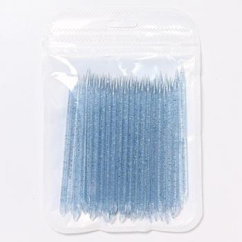 Set Pousse-Cuticules Acrylique 95 mm – 50 Unités, Verre Transparent, Diamant SS