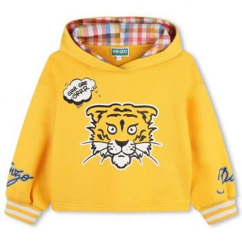 Sudadera de niña Kenzo Kids amarilla con capucha