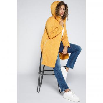 Giacca lunga con cerniera a doppio cursore, Donna, Beige, Taglia: 60/62, Poliestere