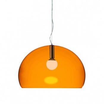 Lampada a Sospensione Kartell Big FL/Y 15 W, Arancio Trasparente, Diametro 83 cm