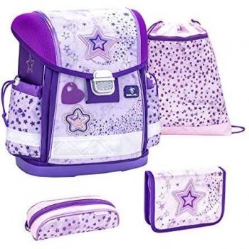 Belmil Shining Star Lila Schulranzen Set 4-teilig